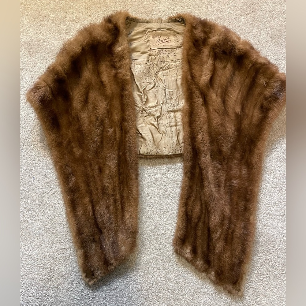 Luxurious, Elegant, Vintage Genuine Fox Shawl